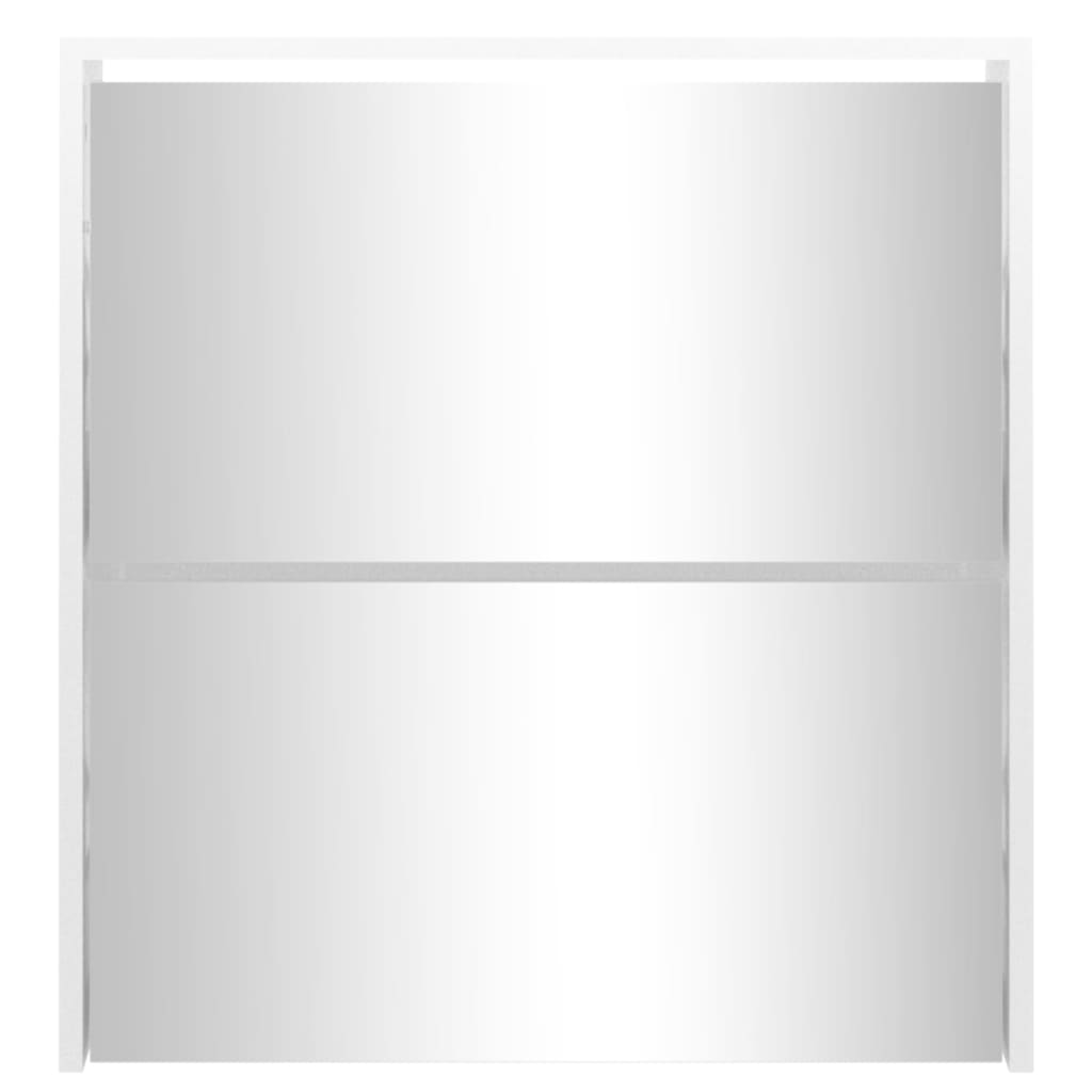 vidaXL Mueble zapatero con espejo 2 niveles blanco brillo 63x17x67 cm