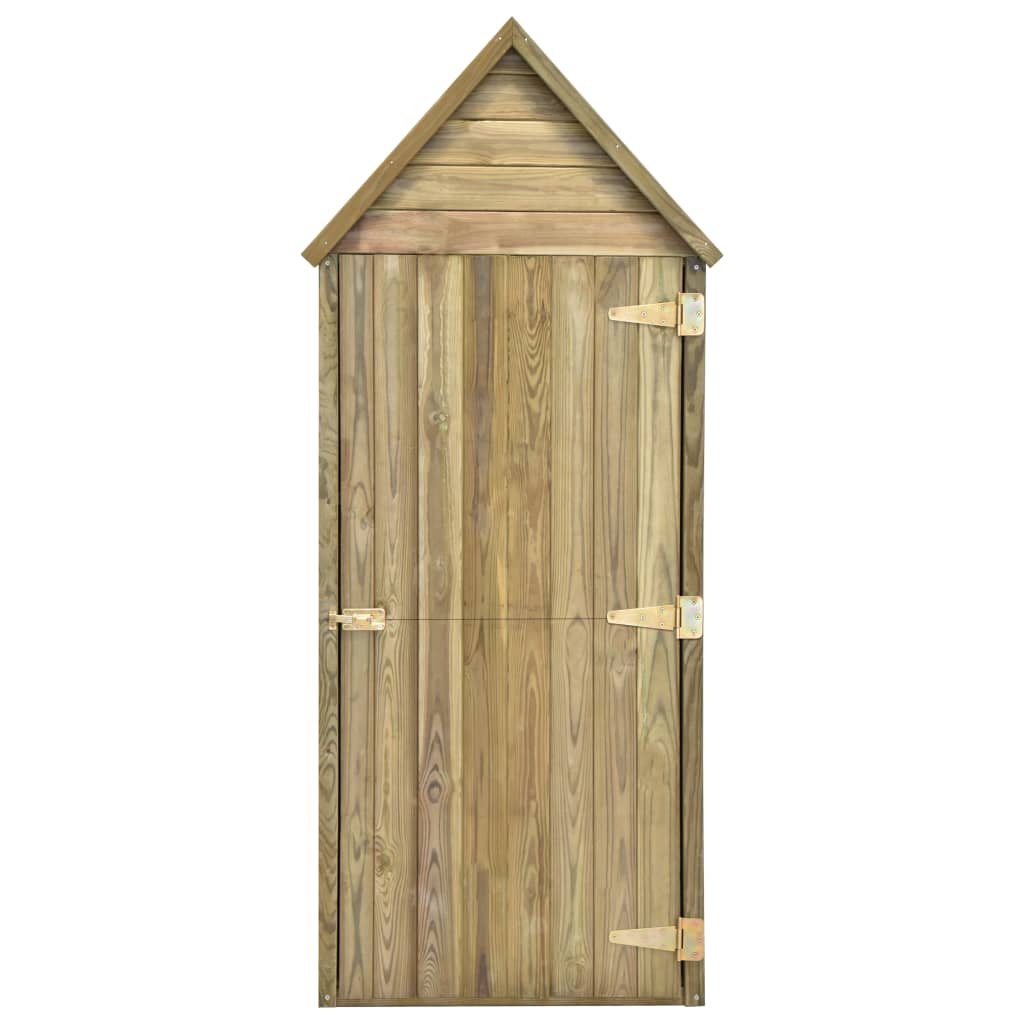 vidaXL Caseta herramientas jardín con puerta madera pino 77x28x178cm