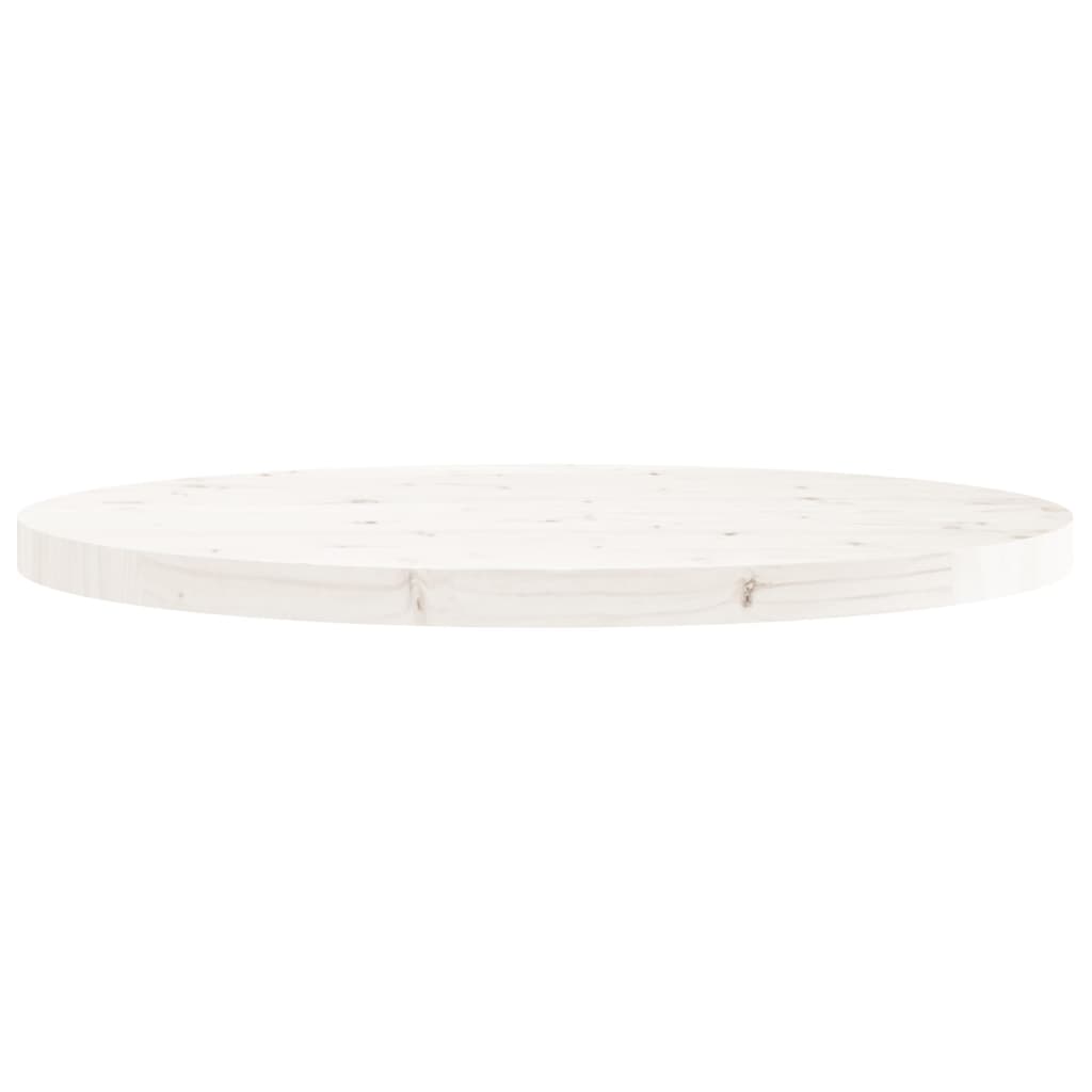 vidaXL Tablero de mesa redondo madera maciza de pino blanco Ø70x3 cm