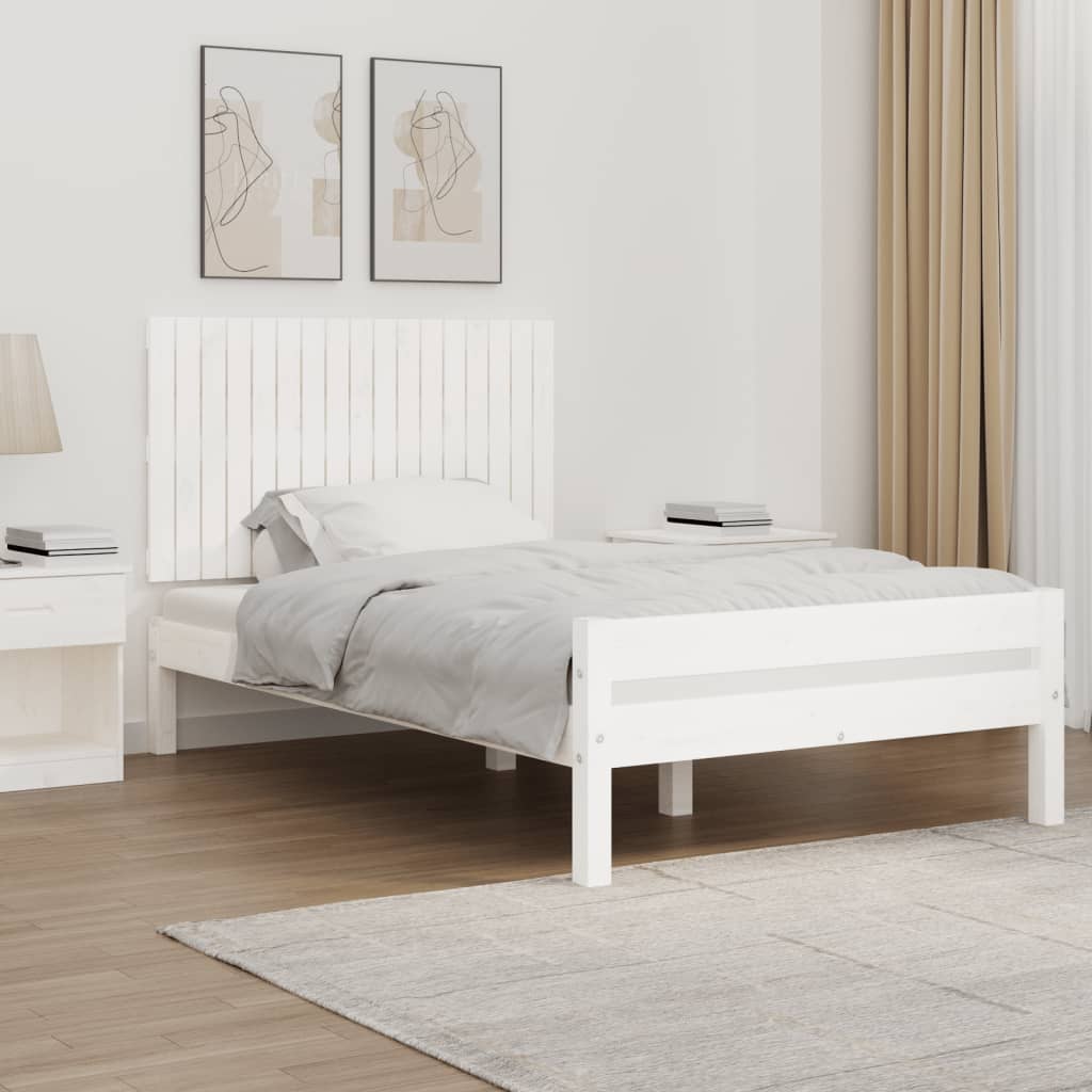 vidaXL Cabecero de cama de pared madera maciza pino blanco 108x3x60 cm