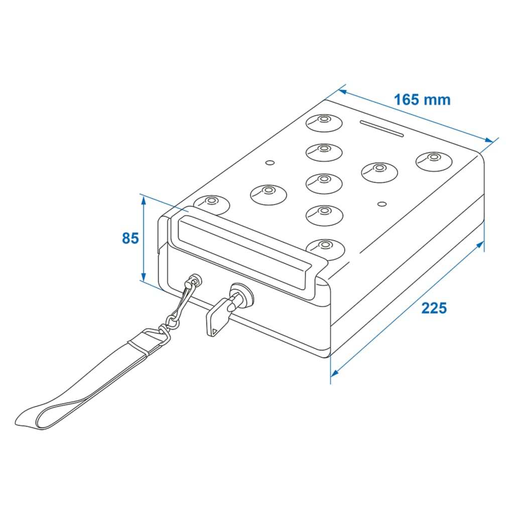 ProPlus Caja fuerte de seguridad de acero con llave 225x165x85mm