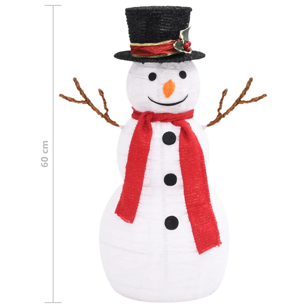 vidaXL Muñeco de nieve navideño decorativo LED tela lujosa 60 cm