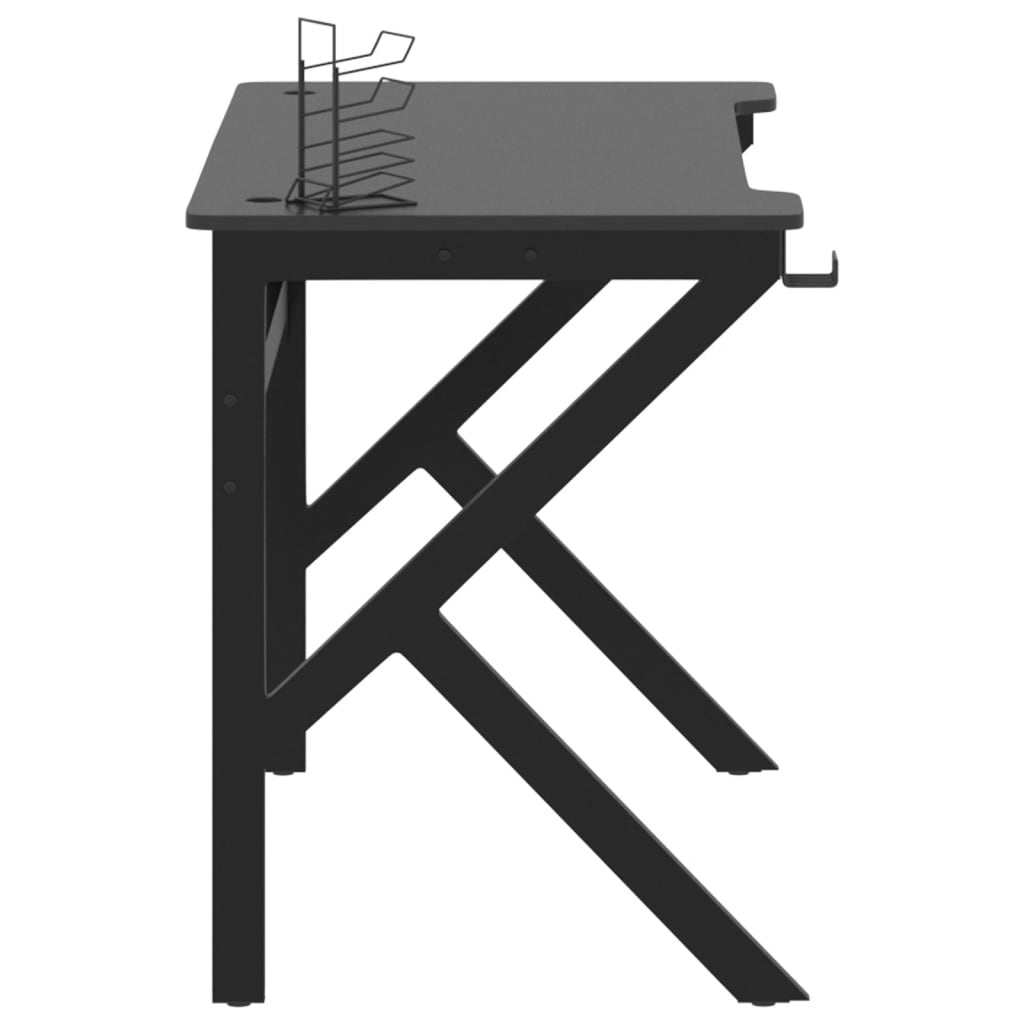vidaXL Escritorio gaming con patas en forma de K negro 110x60x75 cm