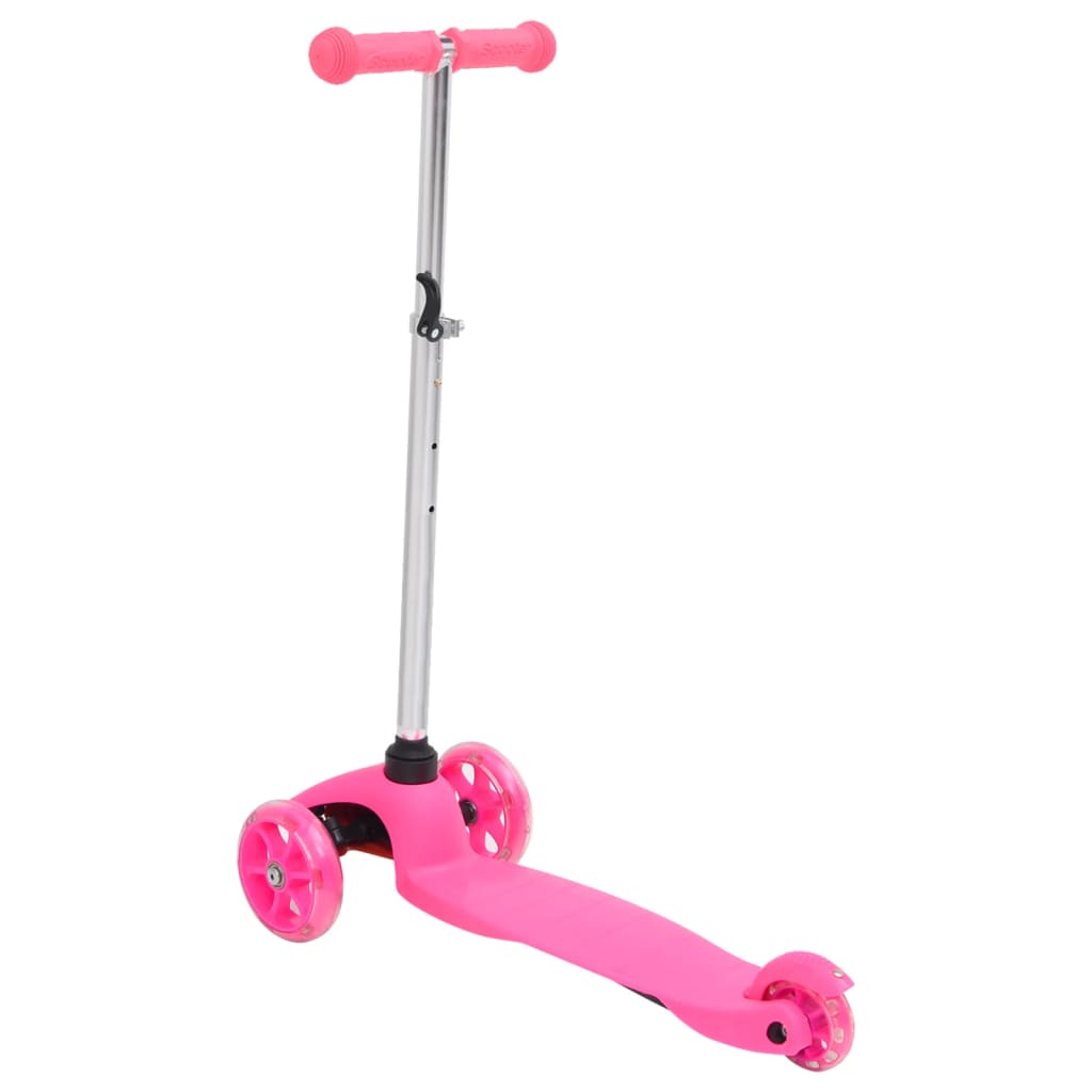 vidaXL Patinete de niños de 3 ruedas manillar ajustable aluminio rosa
