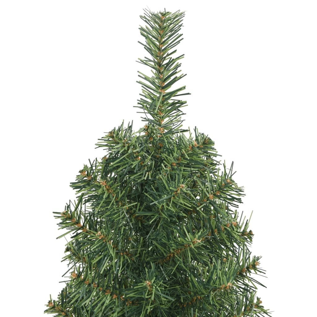 vidaXL Árbol de Navidad artificial delgado y soporte PVC verde 150 cm