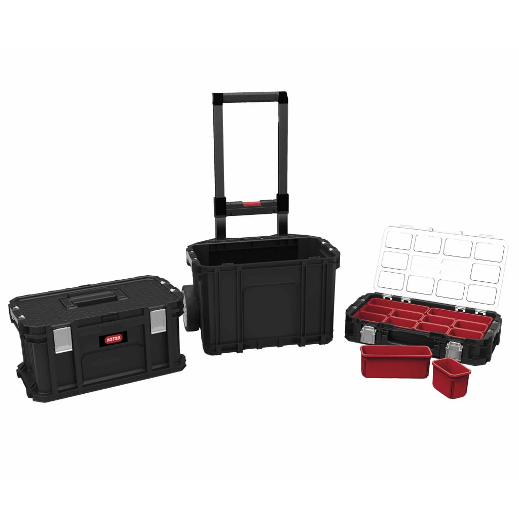 Keter Caja herramientas con Connect Trolley and Rolling Systems negro