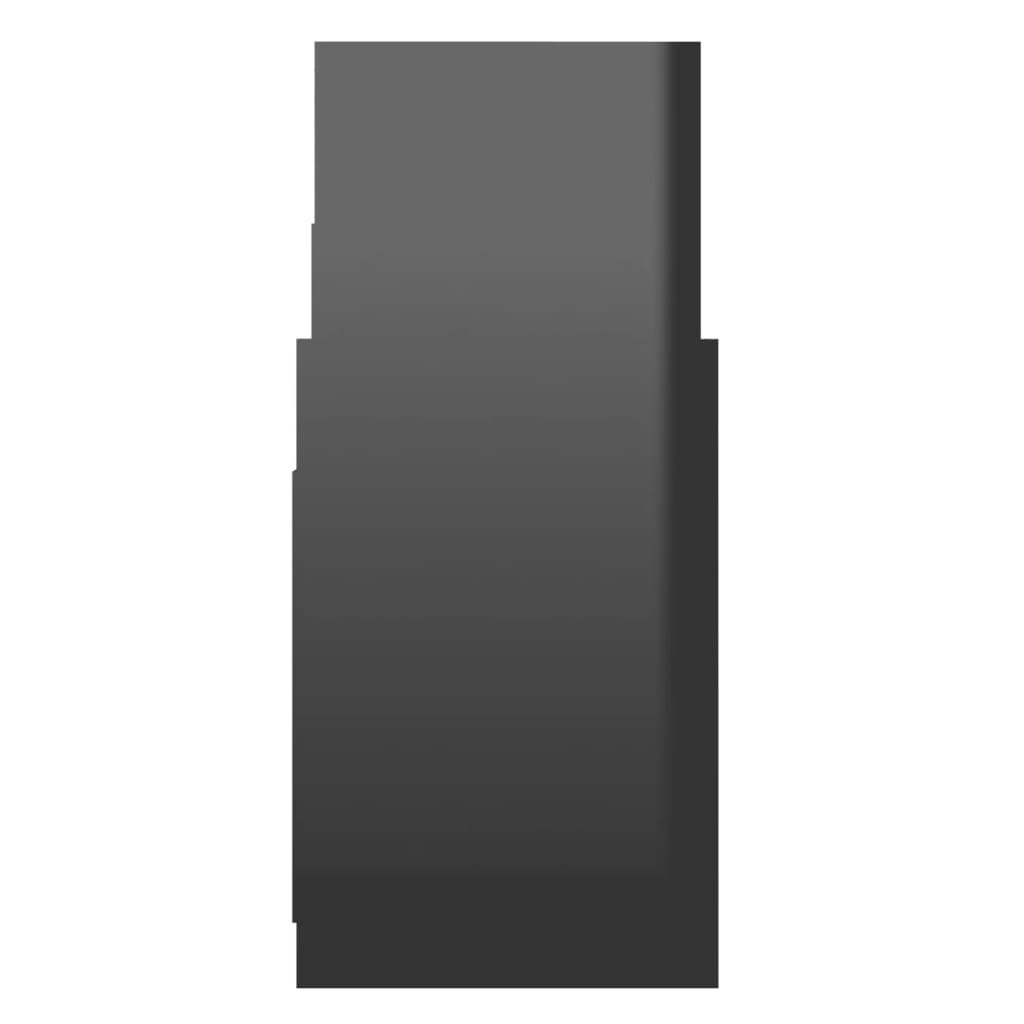 vidaXL Armario auxiliar madera contrachapada negro brillo 60x26x60 cm