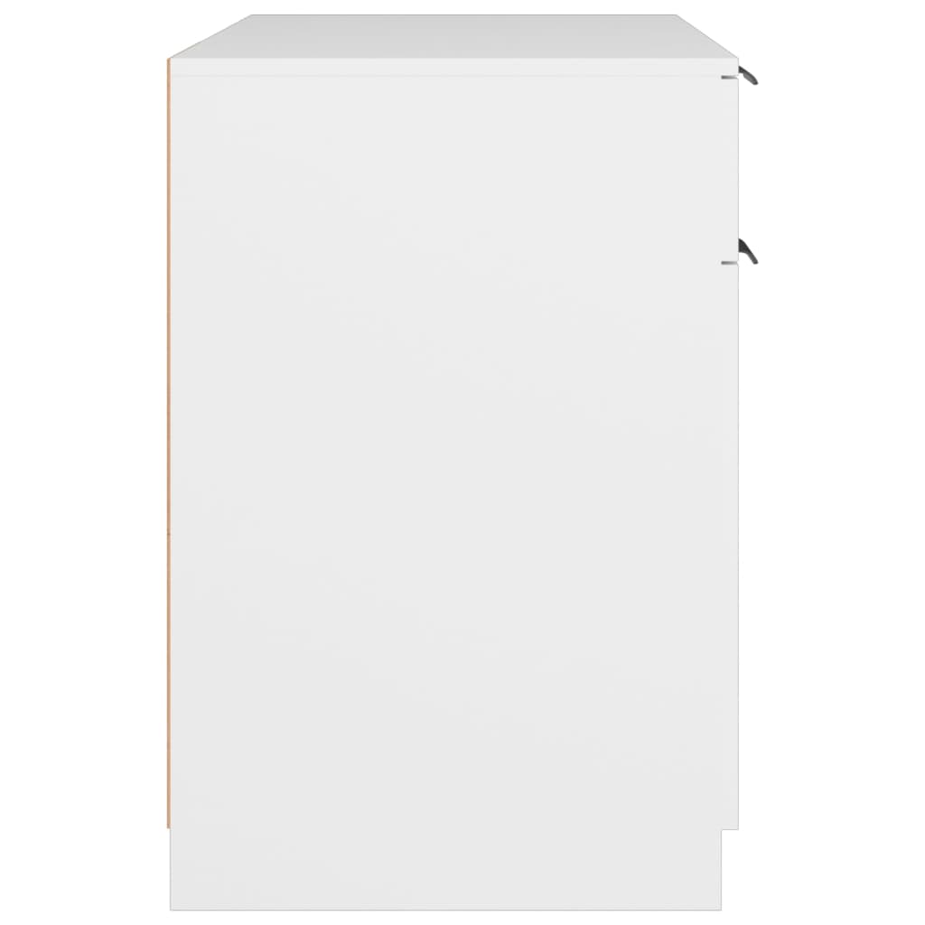 vidaXL Escritorio de madera contrachapada blanco 100x50x75 cm