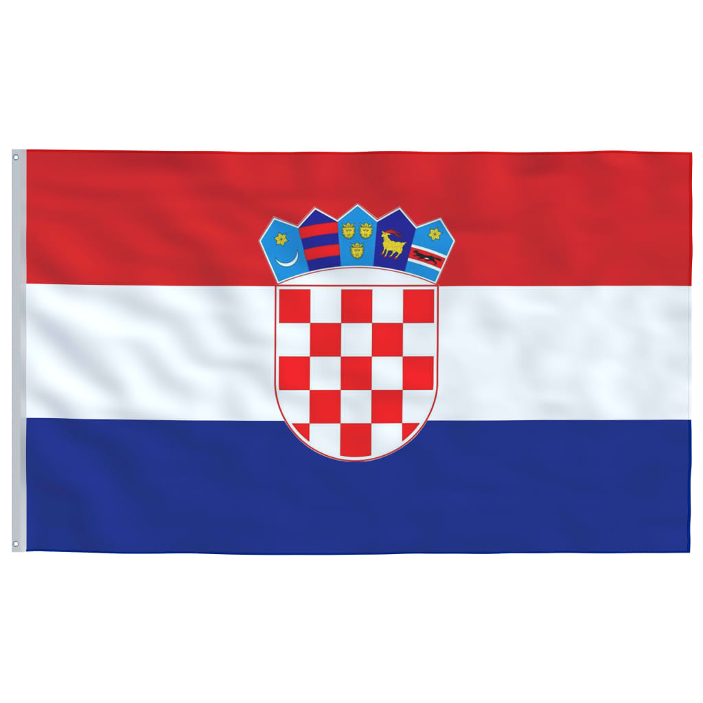 vidaXL Mástil y bandera de Croacia aluminio 6,23 m
