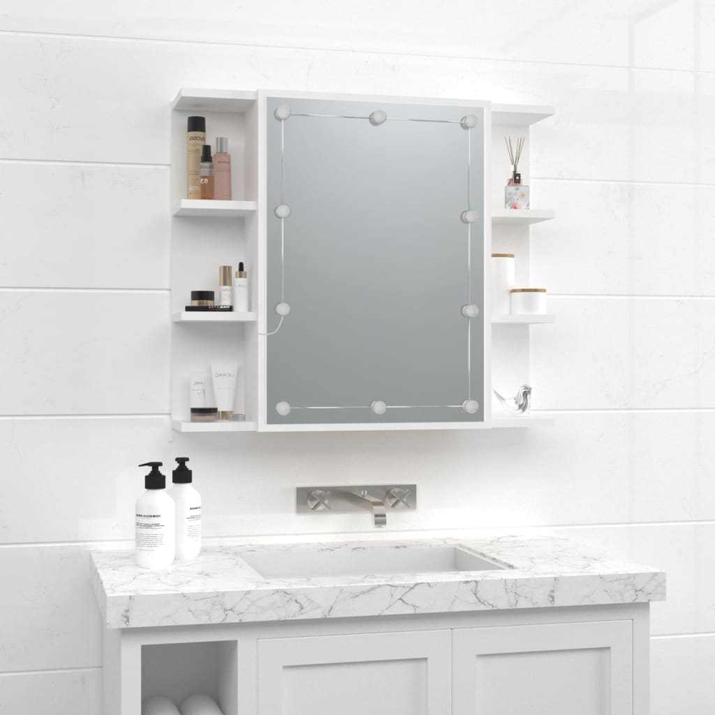 vidaXL Mueble con espejo y luces LED blanco 70x16,5x60 cm