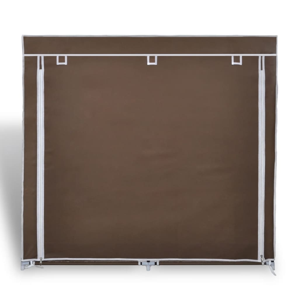 vidaXL Zapatero de tela con cubierta marrón 115x28x110 cm