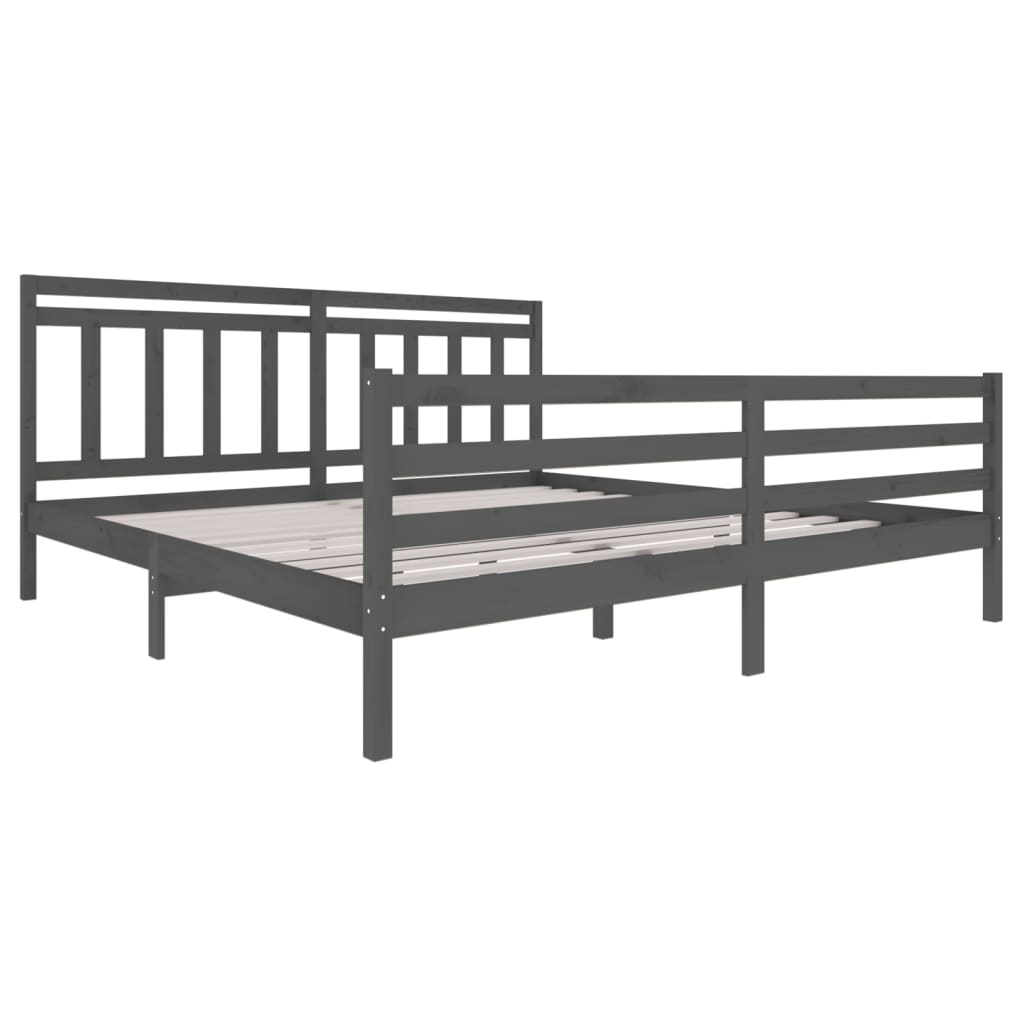 vidaXL Estructura de cama de madera maciza gris 200x200 cm