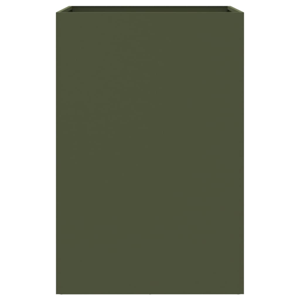vidaXL Jardinera de acero laminado en frío verde oliva 52x48x75 cm