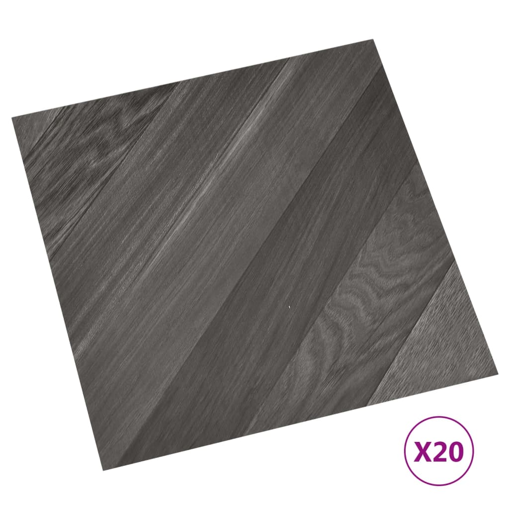 vidaXL Tarimas autoadhesivas 20 piezas PVC 1,86 m² rayas grises