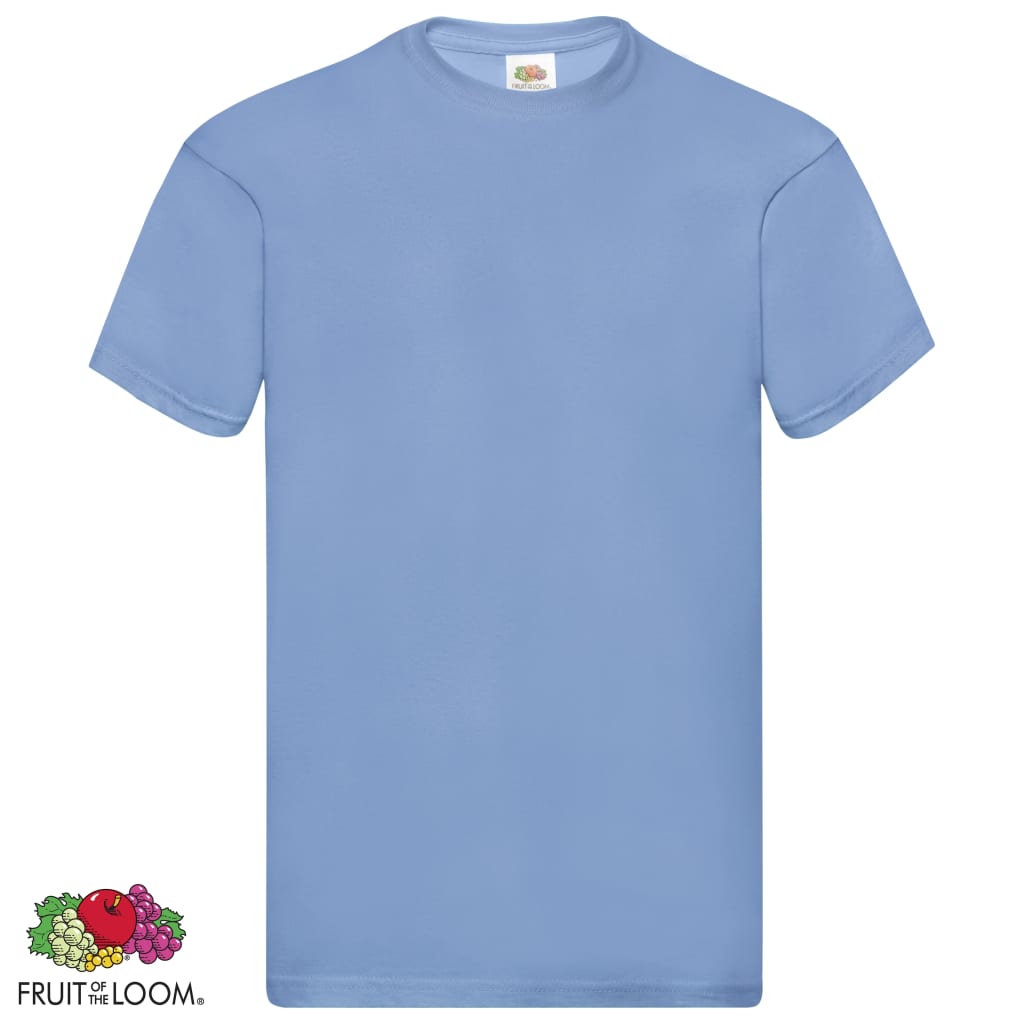 Fruit of the Loom Camisetas originales 5 uds azul claro 3XL algodón