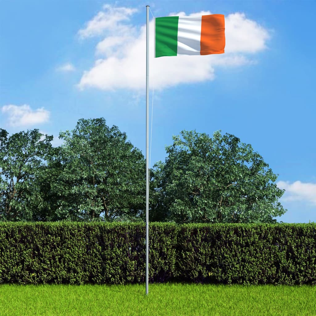 vidaXL Bandera de Irlanda y mástil de aluminio 4 m