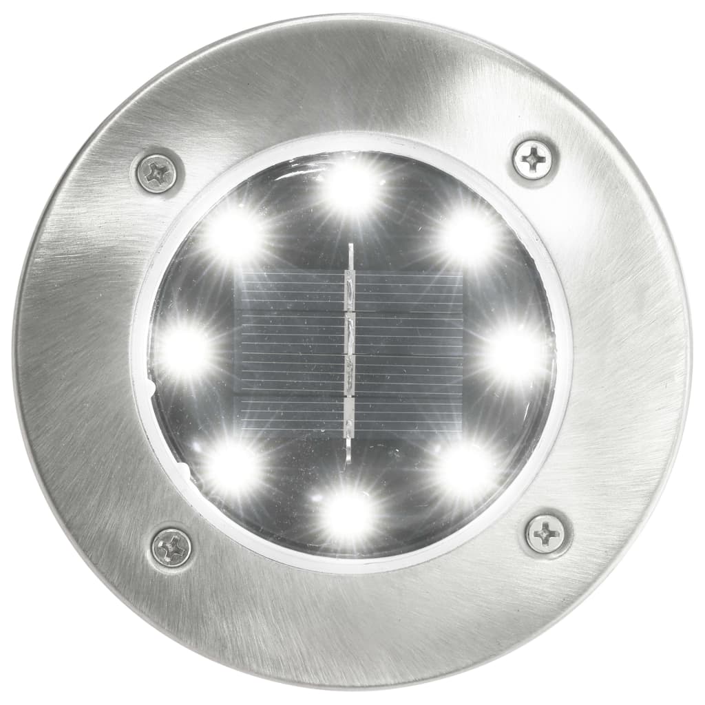 vidaXL Lámparas solares de suelo 8 uds luces LED blancas