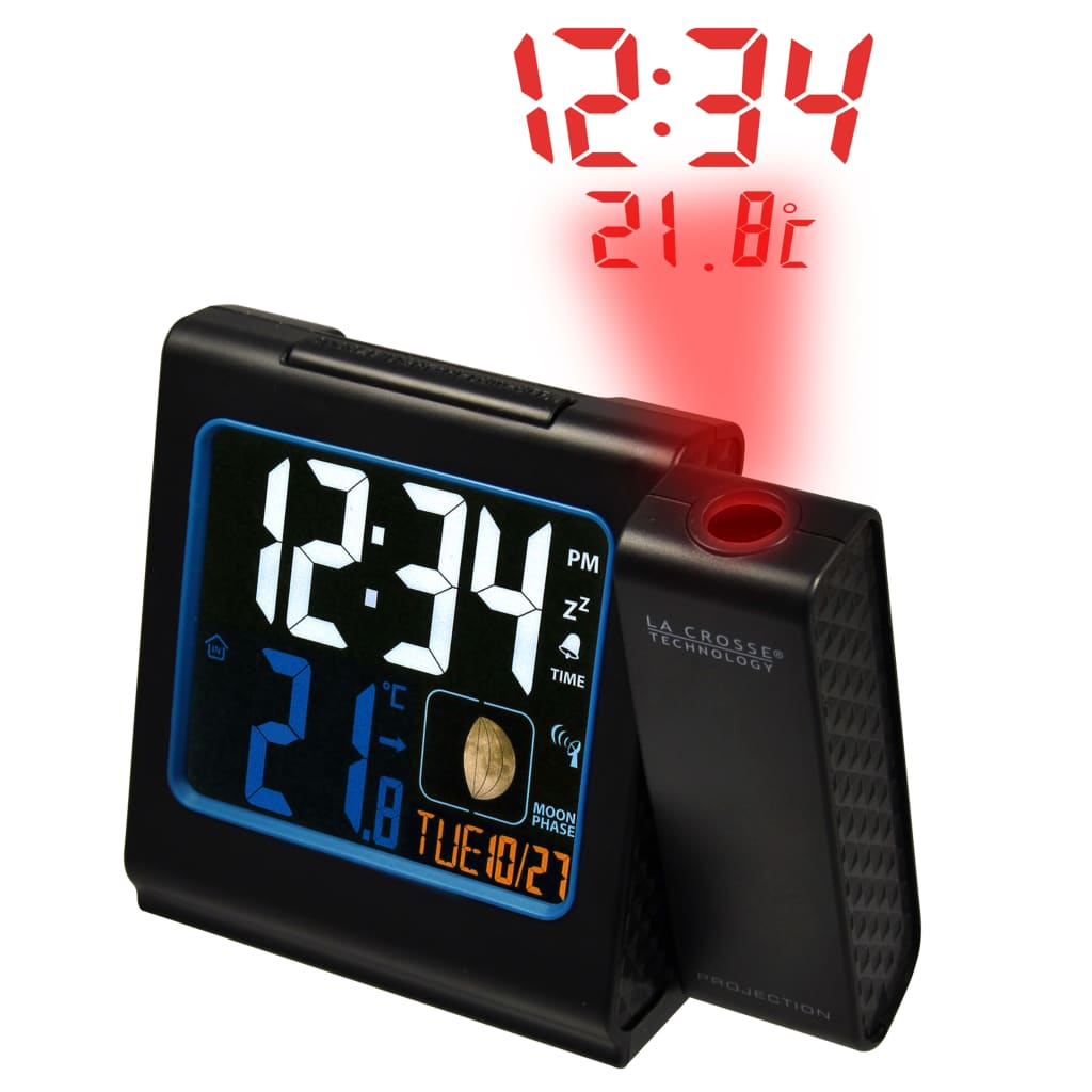 LA CROSSE Reloj despertador negro 13,3 x 11 cm