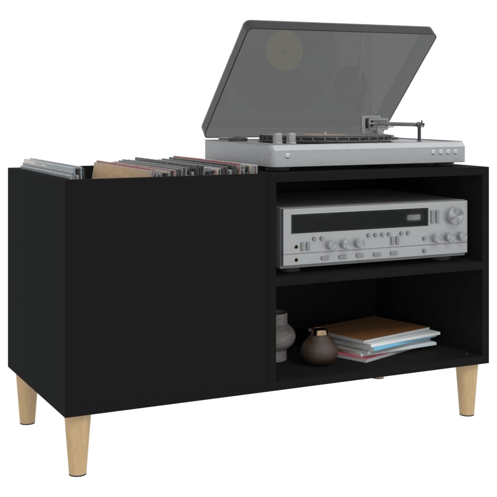 vidaXL Mueble para discos madera contrachapada negro 84,5x38x48 cm