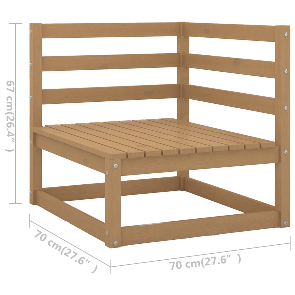 vidaXL Muebles de jardín 13 piezas con cojines madera de pino maciza