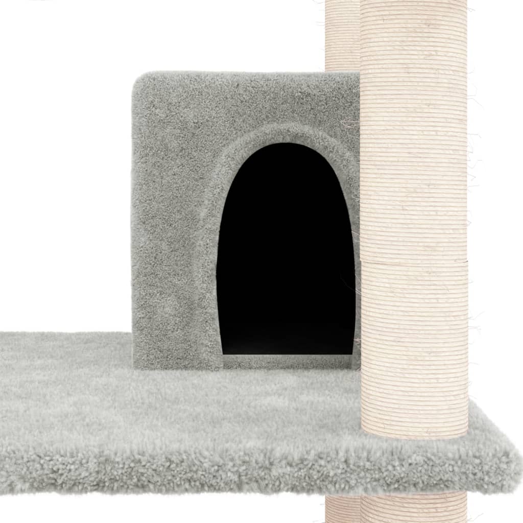 vidaXL Rascador para gatos con postes de sisal gris claro 162 cm