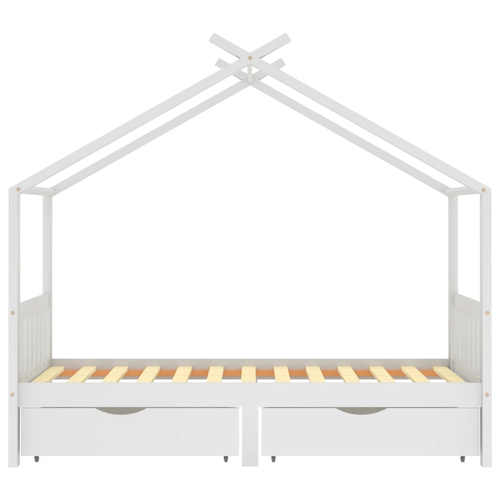 vidaXL Estructura cama niños y cajones madera maciza blanca 90x200 cm