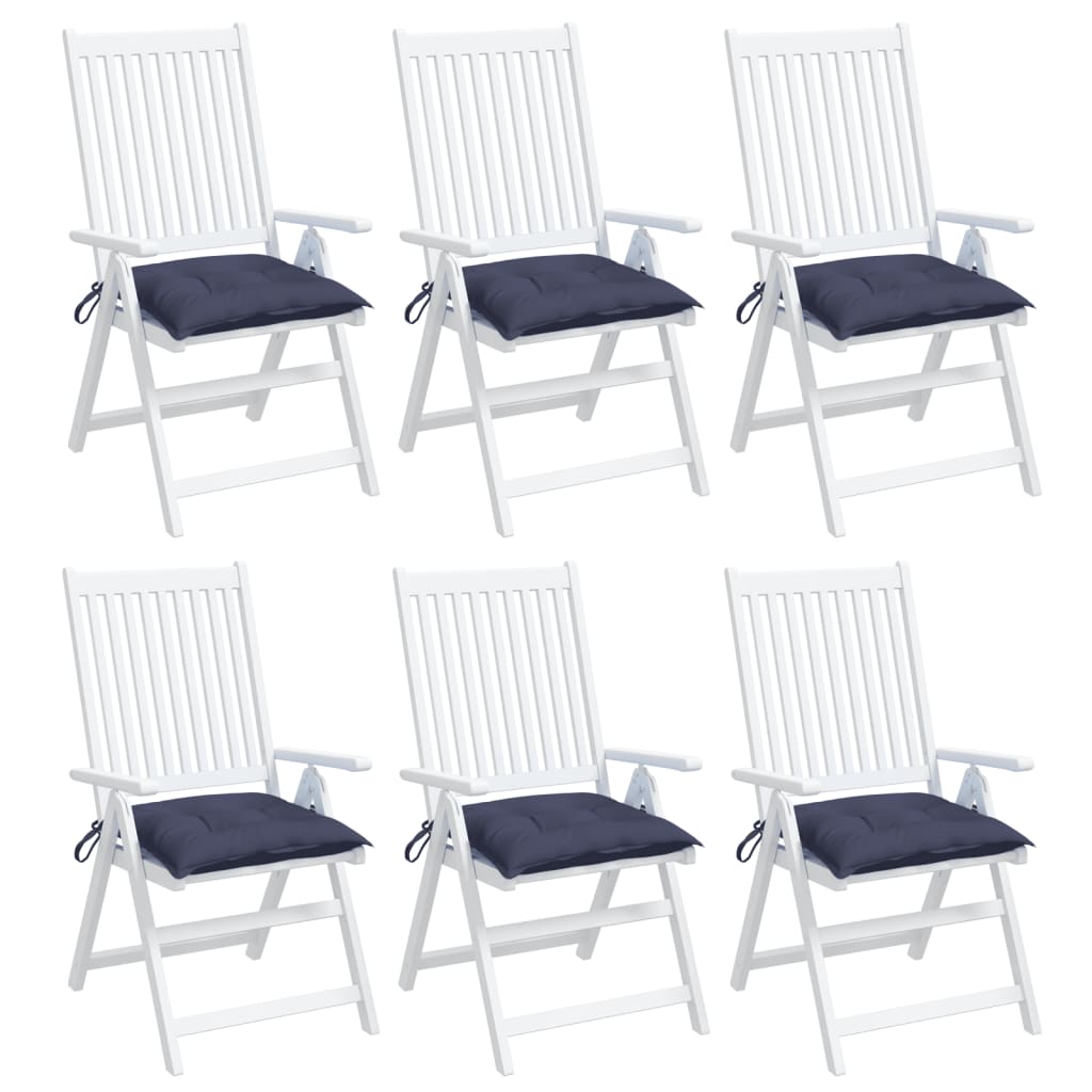 vidaXL Cojines para silla 6 uds tela Oxford azul marino 40x40x7 cm