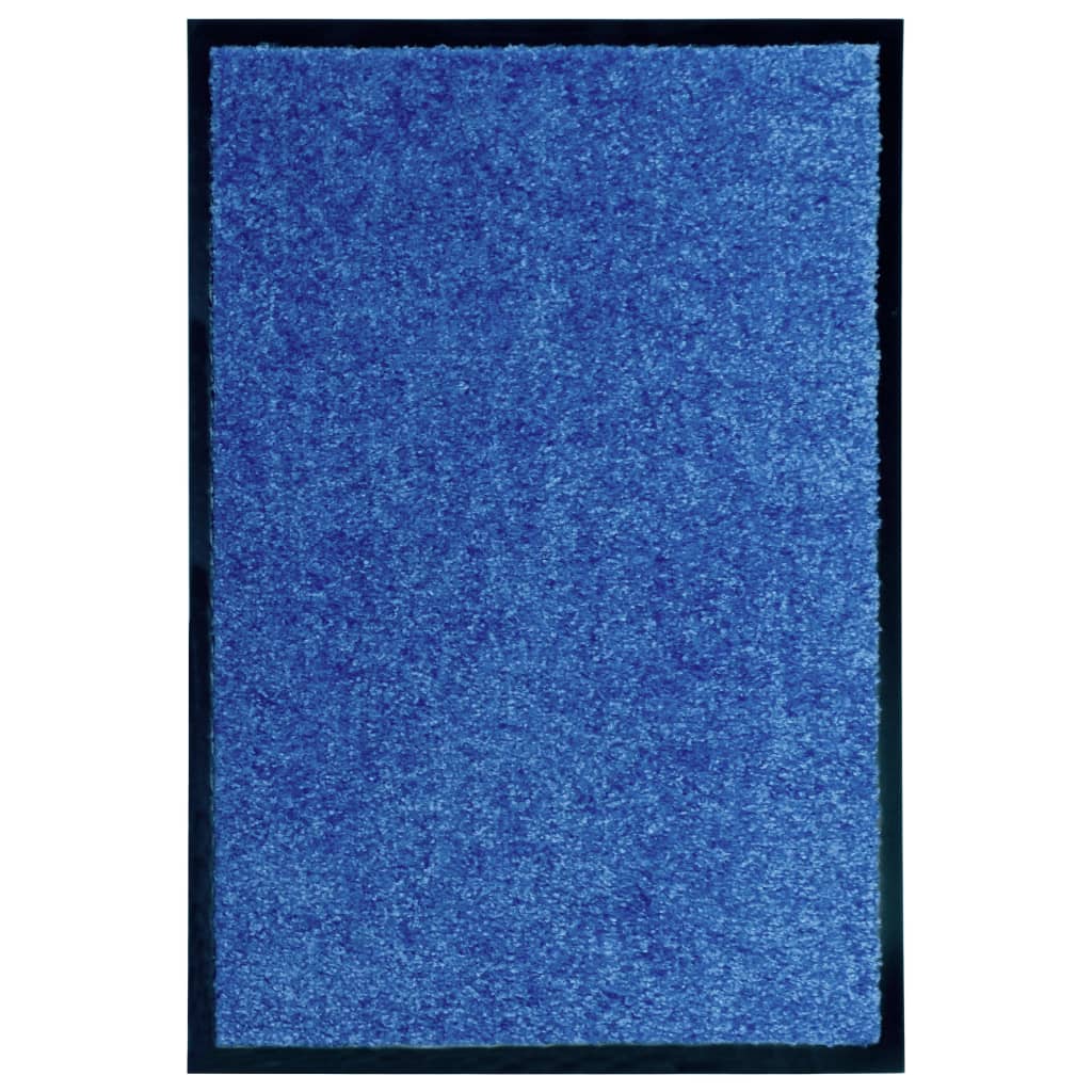 vidaXL Felpudo lavable azul 40x60 cm