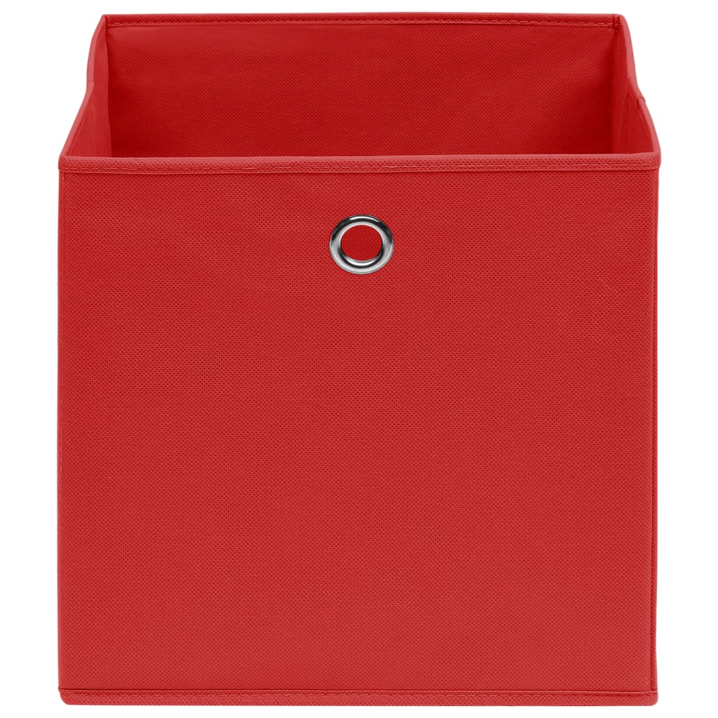 vidaXL Cajas de almacenaje 10 uds tela no tejida rojo 28x28x28 cm
