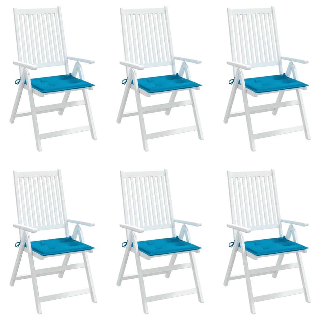 vidaXL Cojines de silla de jardín 6 uds tela Oxford azul 40x40x3 cm