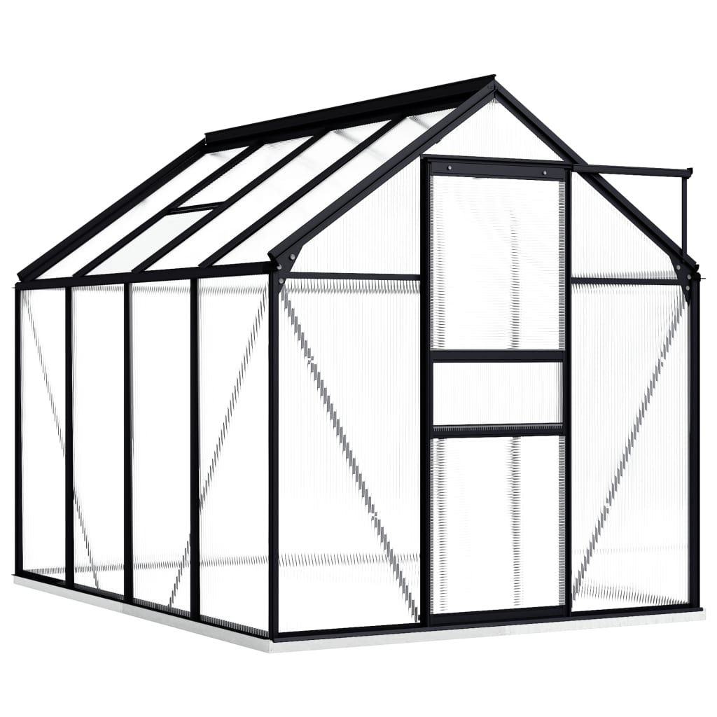 vidaXL Invernadero con marco aluminio gris antracita 4,75 m²