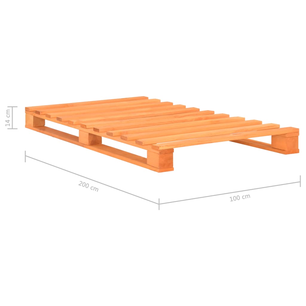 vidaXL Estructura de cama de palés madera maciza pino marrón 100x200cm