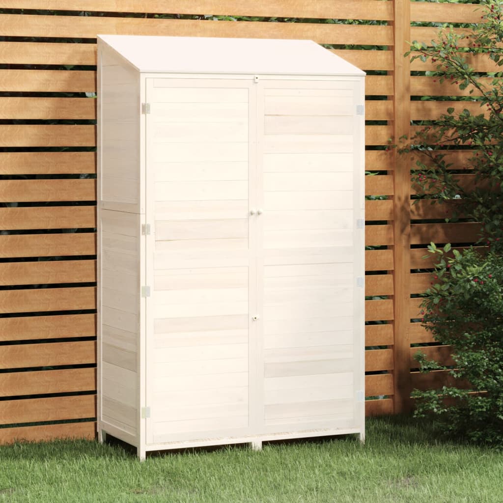 vidaXL Cobertizo de jardín madera maciza abeto blanco 102x52x174,5cm
