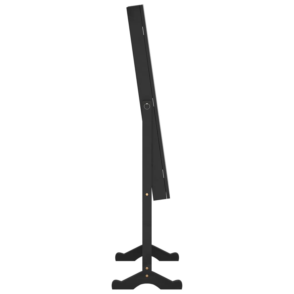 vidaXL Espejo con joyero de pie negro 42x38x152 cm