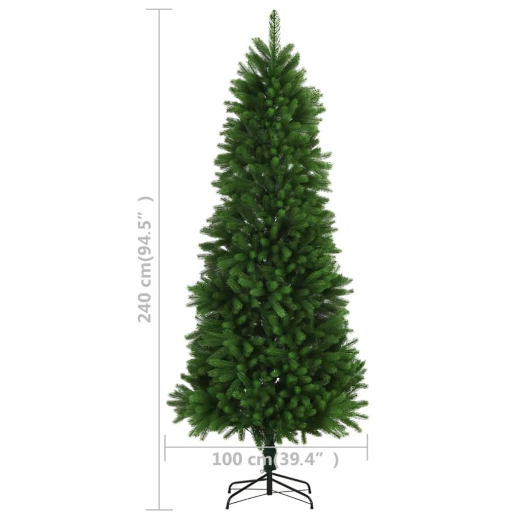 vidaXL Árbol de Navidad artificial preiluminado con luces verde 240 cm