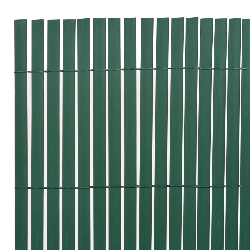 vidaXL Valla de jardín de doble cara PVC verde 90x500 cm