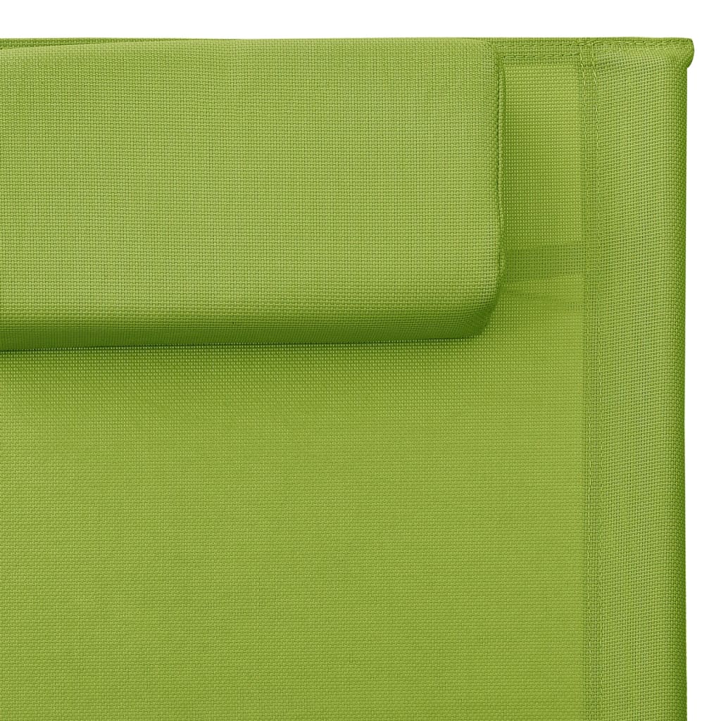 vidaXL Tumbona de textilene verde y gris