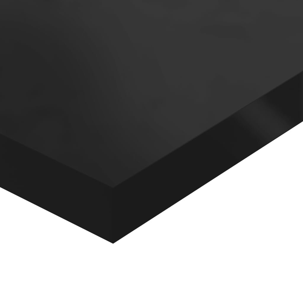 vidaXL Estante estantería 8 uds contrachapada negro brillo 60x10x1,5cm