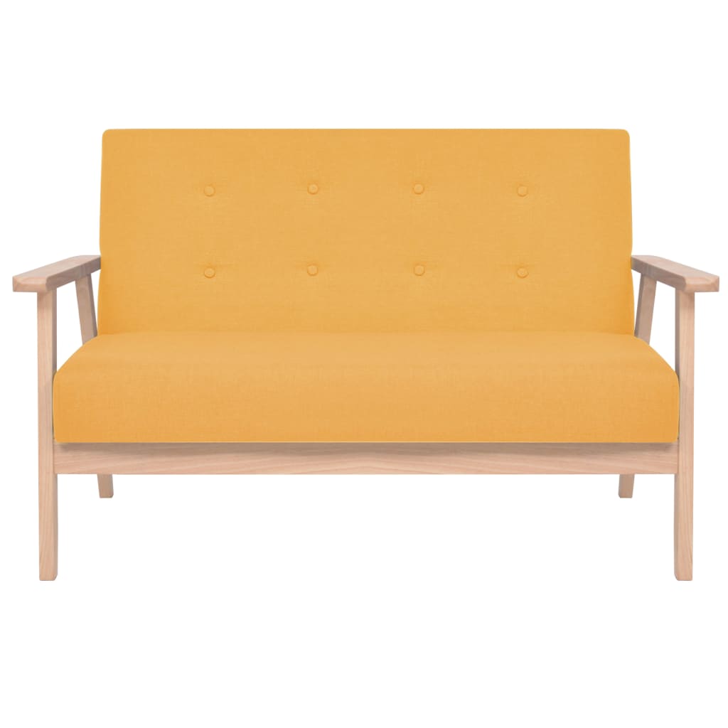 vidaXL Juego de sofás de tela de 2 piezas color amarillo