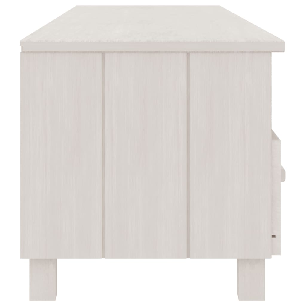 vidaXL Mueble de TV HAMAR madera maciza de pino blanco 158x40x40 cm