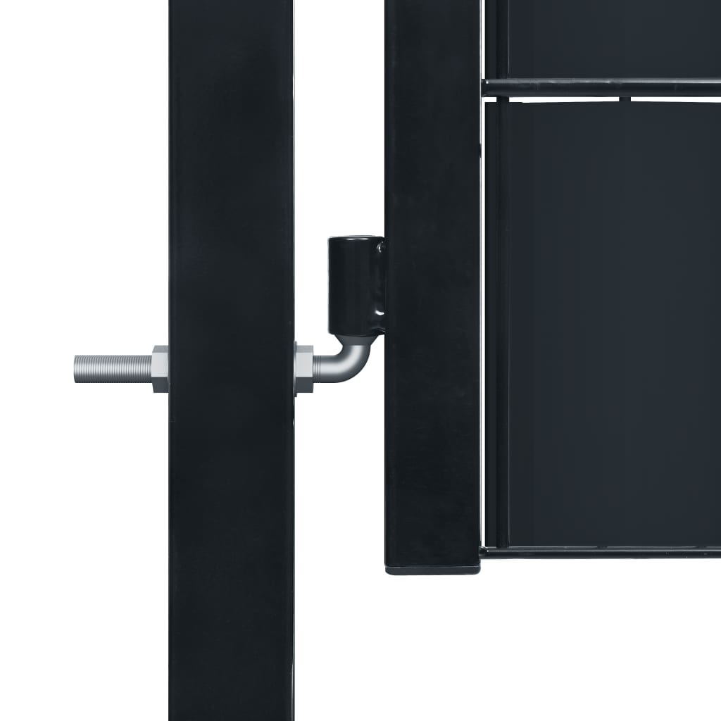 vidaXL Puerta de valla de PVC y acero gris antracita 100x164 cm