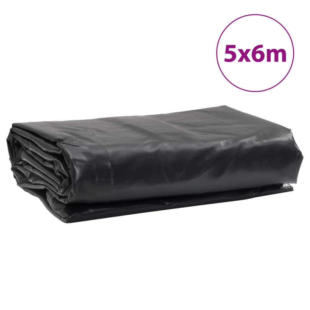 vidaXL Lona 650 g/m² 5x6 m negro