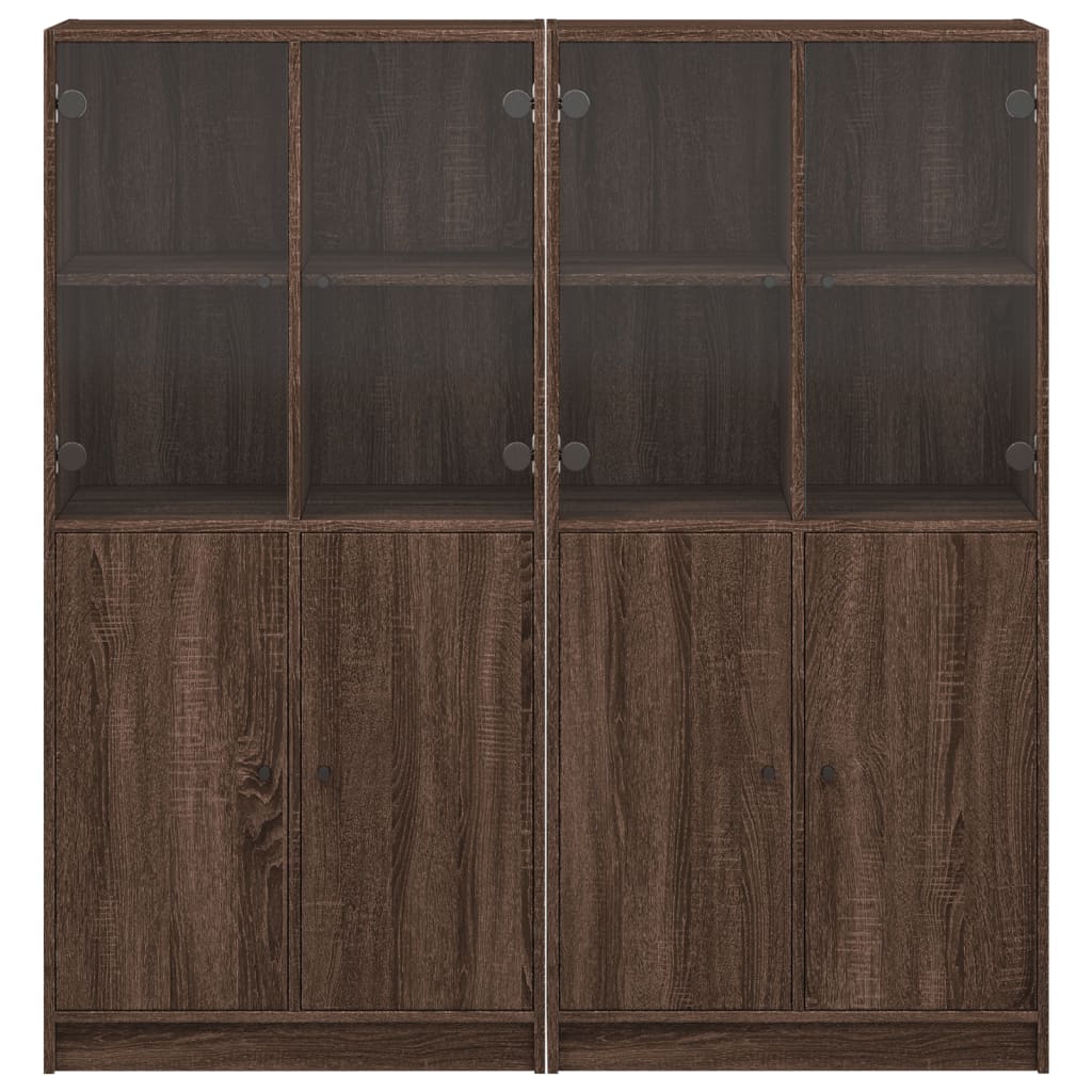 vidaXL Estantería con puertas madera marrón roble 136x37x142 cm