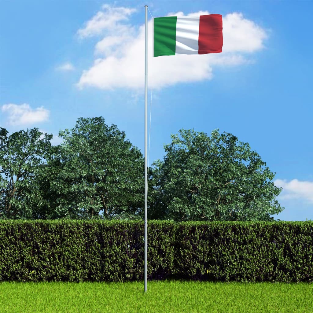 vidaXL Bandera de Italia y mástil de aluminio 4 m