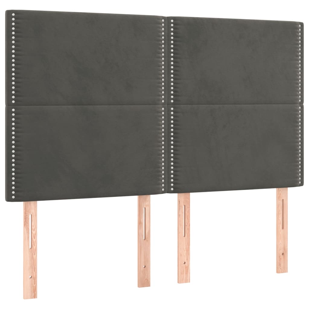vidaXL Cama box spring con colchón terciopelo gris oscuro 140x190 cm