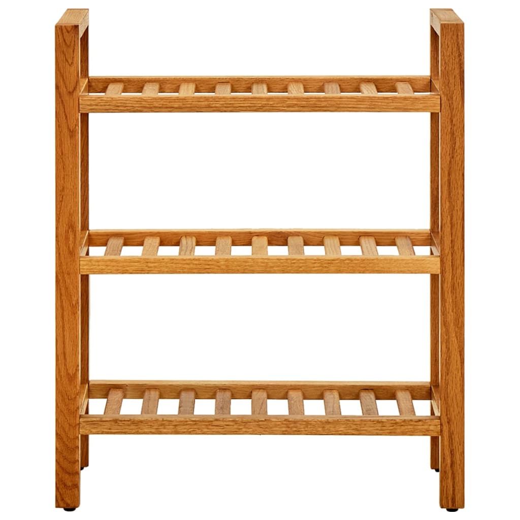 vidaXL Zapatero con 3 estantes madera maciza de roble 50x27x60 cm