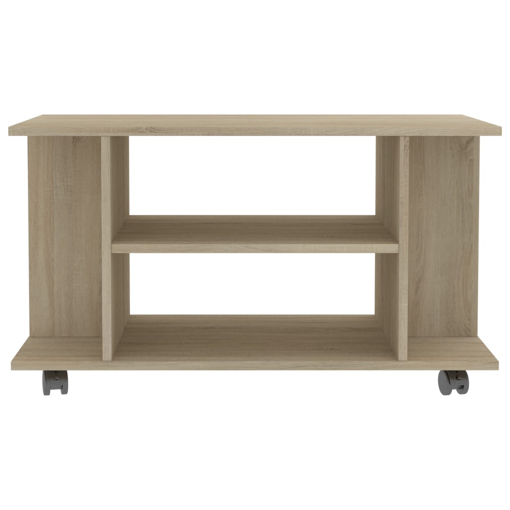 vidaXL Mueble de TV ruedas madera ingeniería roble Sonoma 80x40x45 cm