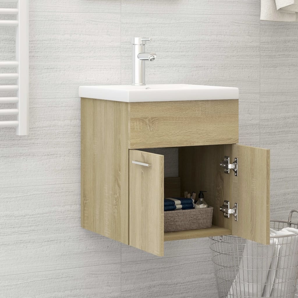 vidaXL Mueble con lavabo aglomerado roble Sonoma