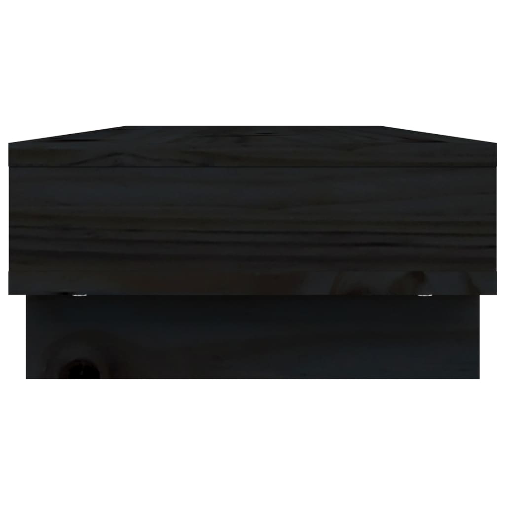 vidaXL Soporte para monitor madera maciza de pino negro 60x27x14 cm