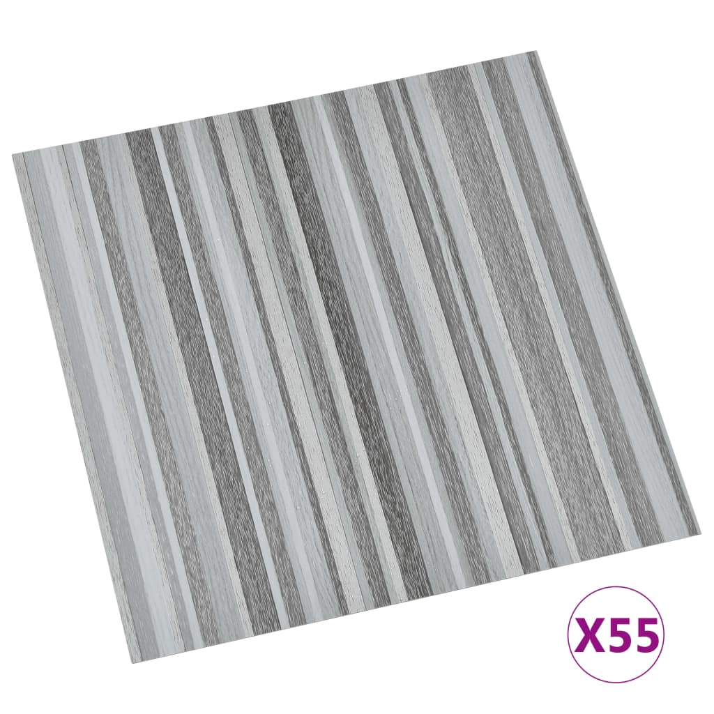 vidaXL Lamas para suelo autoadhesivas 55 piezas PVC 5,11 m² gris claro